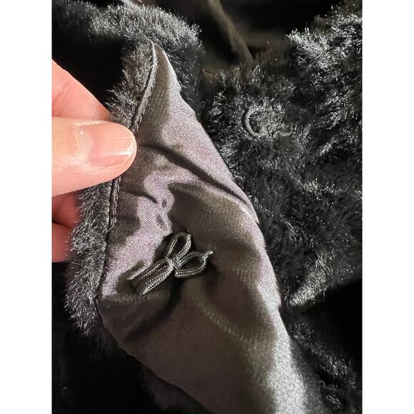 Nina Leonard Jacket Cape Shrug Womens 1X Faux Fur Sequin Hollywood Glam Mob Wife - Picture 10 of 13